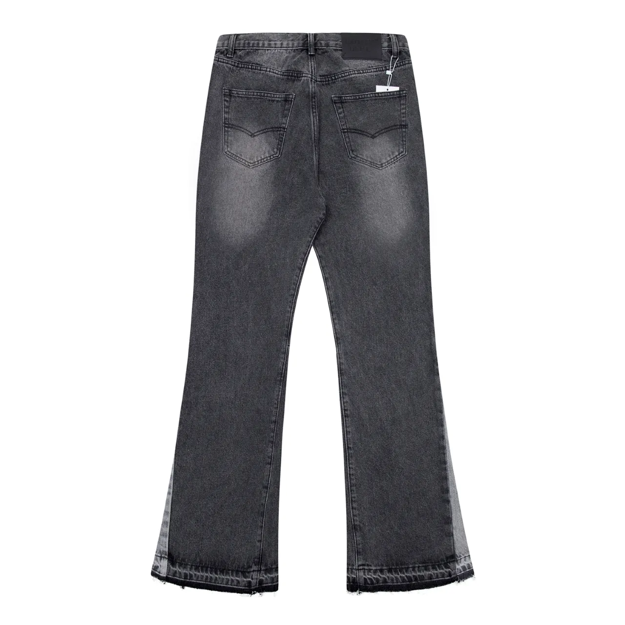 p230 (detail picture) 636#Gallery Dept New Basics Washed Black Gray Flared Splicing Jeans American Retro Casual Pants Black Gray S~XL